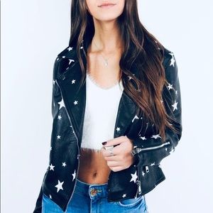 Star Leather Moto Jacket
